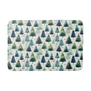 Aquarel kerstboom naadloos patroon. badmat