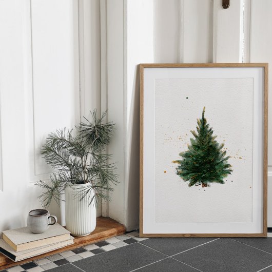 Aquarel kerstboom perfect poster