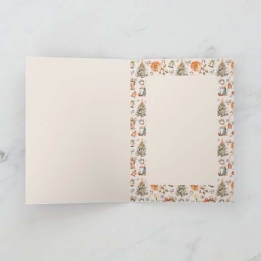 Aquarel kerstboom Wenskaart Kaart (Binnen)