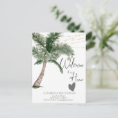 Aquarel Kerstpalm, Hart Aankondiging (Staand voorkant)