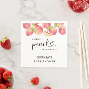 Aquarel Kleine perzik is op komst baby shower Servet