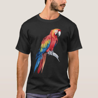 Aquarel Kleurrijke Scarlet Macaw Parrot Bird Girl T-shirt