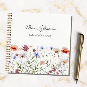 Aquarel Kleurrijke Wilde Bloem Baby Herinneringsbo Notitieboek