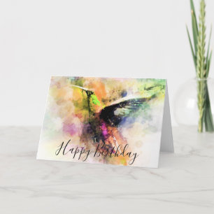 Aquarel kolibrie op maatkaart kaart