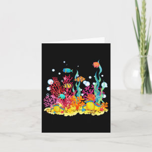 Aquarel koraalrif met vis, mooie onderwater kaart