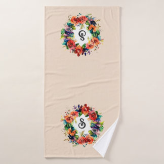 Aquarel krans badhanddoek