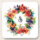Aquarel krans bier onderzetter (Voorkant)