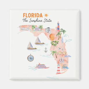 Aquarel Kunstkaart van Californië Magneet