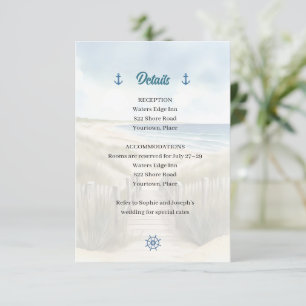 Aquarel Kust Huwelijk Nieuw Engeland Insteekkaart Kaart