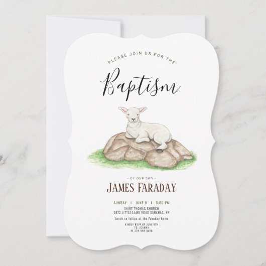 Aquarel lammendoop kaart (Voorkant)