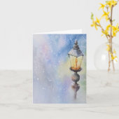Aquarel Lamp Christmas Kaart (Gele Bloem)