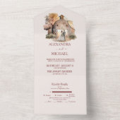 Aquarel Landelijke Schuur Trouwdag All In One Uitnodiging (Binnen)