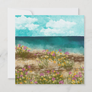 Aquarel Landschap Zeezijde Blanco Kaart