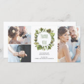 Aquarel Laurierkrans Groene Dank Je Bedankkaart (Voorkant / Achterkant)