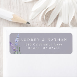 Aquarel Lavendel Bloemig Retouradres Etiket