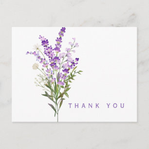 Aquarel Lavendel Overlijdenskaart Naam & Datum Briefkaart