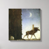 “Aquarel “Leap the Elk” van John Bauer” Canvas Afdruk (Voorkant)
