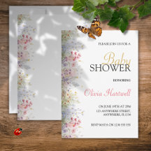 Aquarel Lente Bloem Baby Shower Uitnodiging