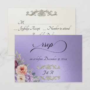 Aquarel Lente Bloemen - Blauw Sering RSVP Kaartje