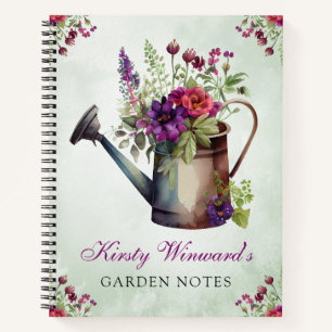 Aquarel Lente Bloemstuk Gietkan Tuin Notities Notitieboek