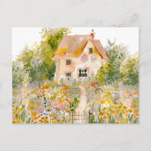Aquarel Lente Natuur Kleurrijk Handgetekend Briefkaart
