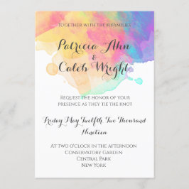 Aquarel leuke bruiloft uitnodiging