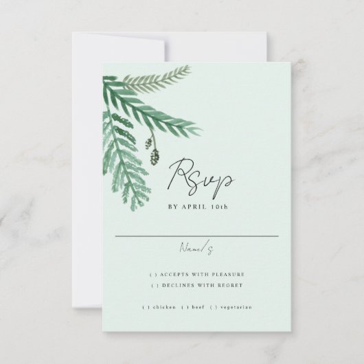 Aquarel Little Palm RSVP kaart (Voorkant)