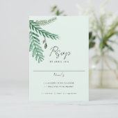 Aquarel Little Palm RSVP kaart (Staand voorkant)