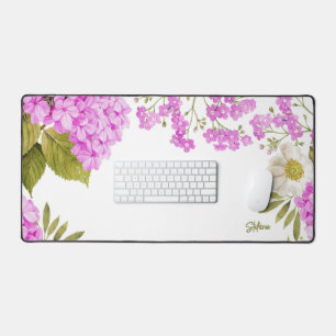 Aquarel Magenta Hydrangeas Bloemen gepersonaliseer Bureaumat