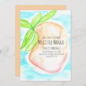 Aquarel Mango Handgeschilderde Tropische Uitnodigi Kaart (Voorkant / Achterkant)