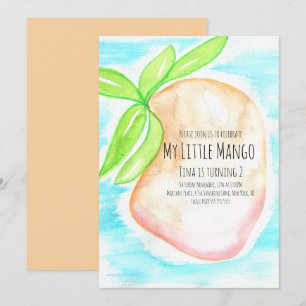 Aquarel Mango Handgeschilderde Tropische Uitnodigi Kaart