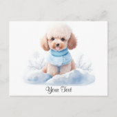 Aquarel Miniatuur Abrikozenkleurige Poodle Puppy H Briefkaart (Voorkant)