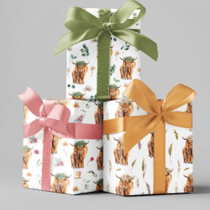 Aquarel Moeder Baby Kalf Boreling Nursery Inpakpapier Vel