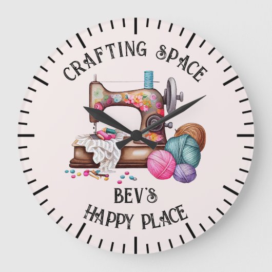 Aquarel naaimachine grote klok (Voorkant)