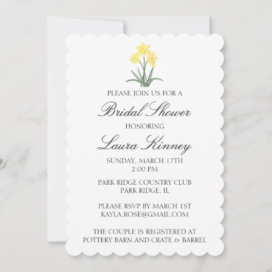 Aquarel Narcis Op Maat Kaart (Voorkant)