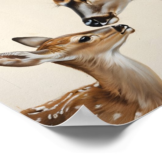 Aquarel Natuur Moederhert en Jong Kunst Poster (Hoek)