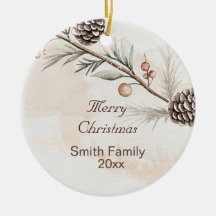 Aquarel Neutrale kleur Kerstboom