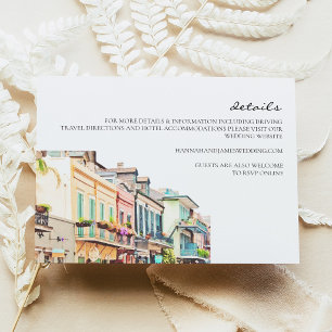 Aquarel New Orleans Trouwdetailskaart Kaart