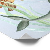 aquarel oceaanthema babyshower bord poster (Hoek)