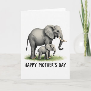 Aquarel Olifant Moeder Kaart