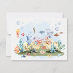 Aquarel onder de zee briefkaart