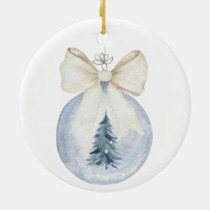 Aquarel onze eerste kerst als grootouders keramisch ornament