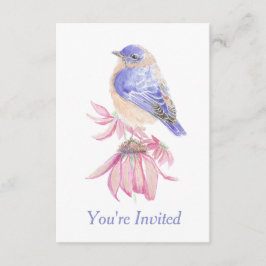 Aquarel Oostelijke Blauwe Vogel Blauwe Vogel Kunst Kaart