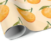 Aquarel Oranje Patroon Cadeaupapier (Rol Hoek)