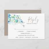 Aquarel Orchidee Bloem Antwoord RSVP Kaarten (Voorkant / Achterkant)