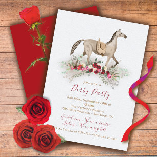 Aquarel paard Derby Party uitnodigingen