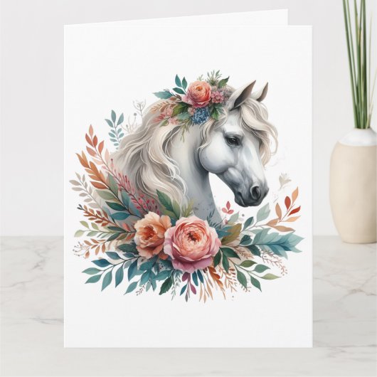 Aquarel Paard Kaart (Voorkant)