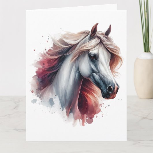 Aquarel Paard Kaart (Voorkant)