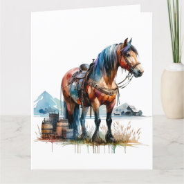 Aquarel Paard Kaart