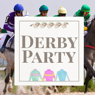 Aquarel Paardenrennen Zijden Derby Feest Design Servet